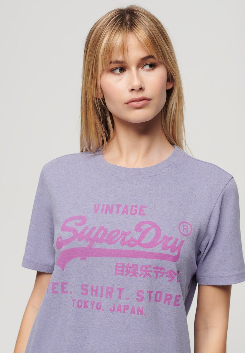 Superdry Vintage logo Heritage relaxed T-shirt Dames T-shirts Violet Marl