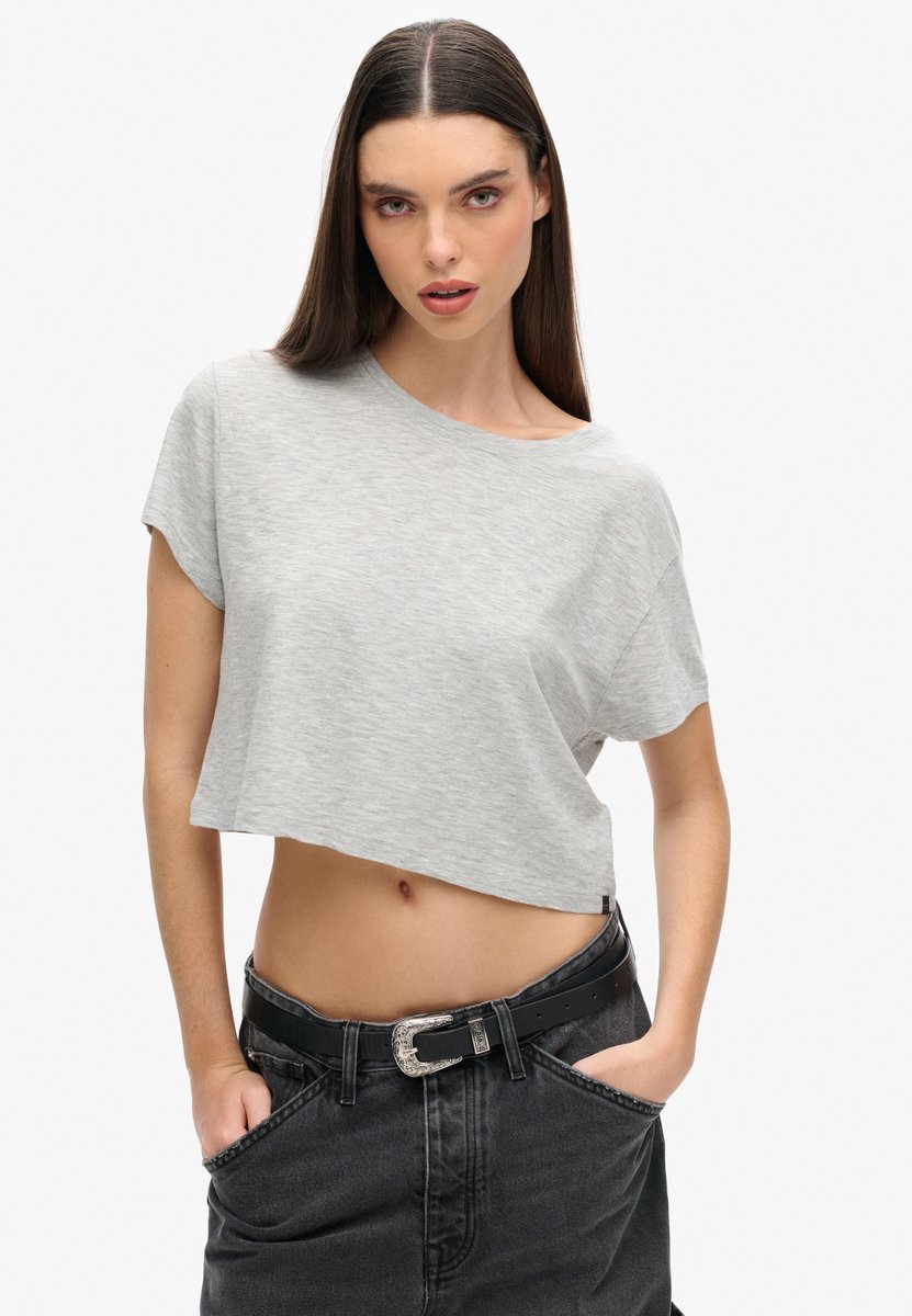 Superdry Kort Slouchy T-shirt Dames T-shirts Grijs