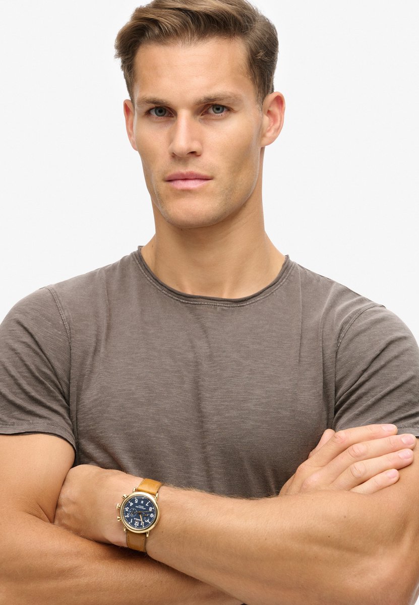 Superdry T-shirt Raw Edge Slub T Shirt M1012076a Dark Mannen Grijs