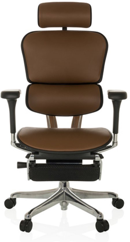 ERGOHUMAN PLUS LEGPRO IL Cuir - Fauteuil de direction de Luxe Marron clair