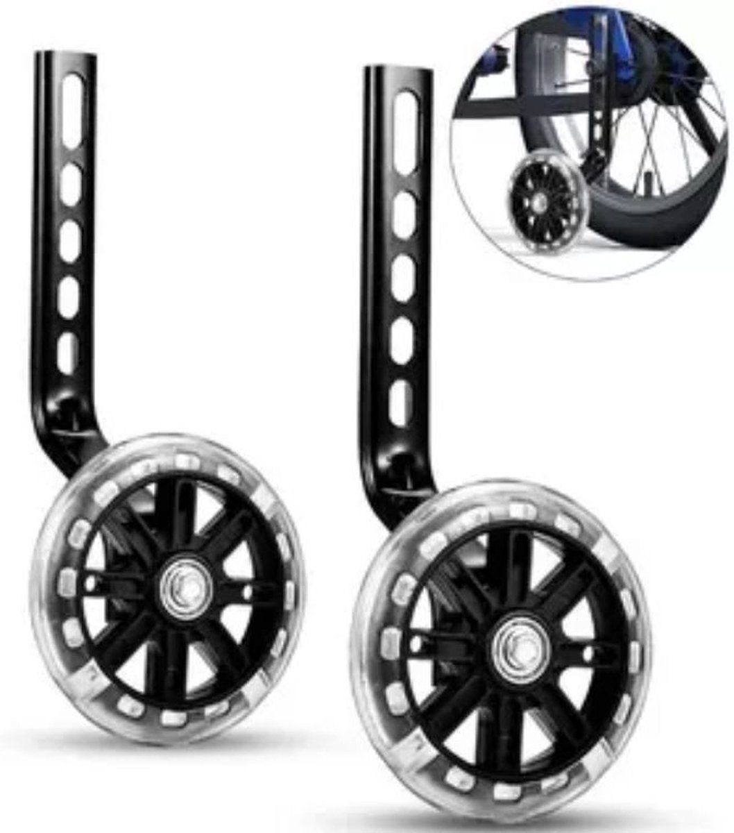 *** Zijwieltjes voor Kinderfiets - 12-20 Inch - Kleur Zwart - 12 inch/14 inch/16 inch/18 inch/20 inch - Zijwielen - Kinderfietsaccessoires van Heble® ***