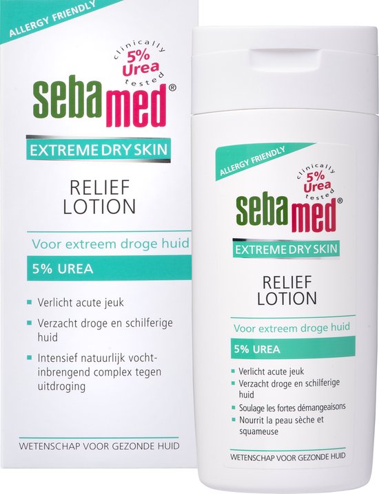 Foto: Sebamed relief lotion 5 urea intensieve hydratatie vermindert acute jeuk en verzacht droge en schilferige huid herstelt de vochtbalans huidverzorging 200 ml