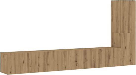 Wandkast 101x30x29 cm bewerkt hout oud houtkleurig kopen