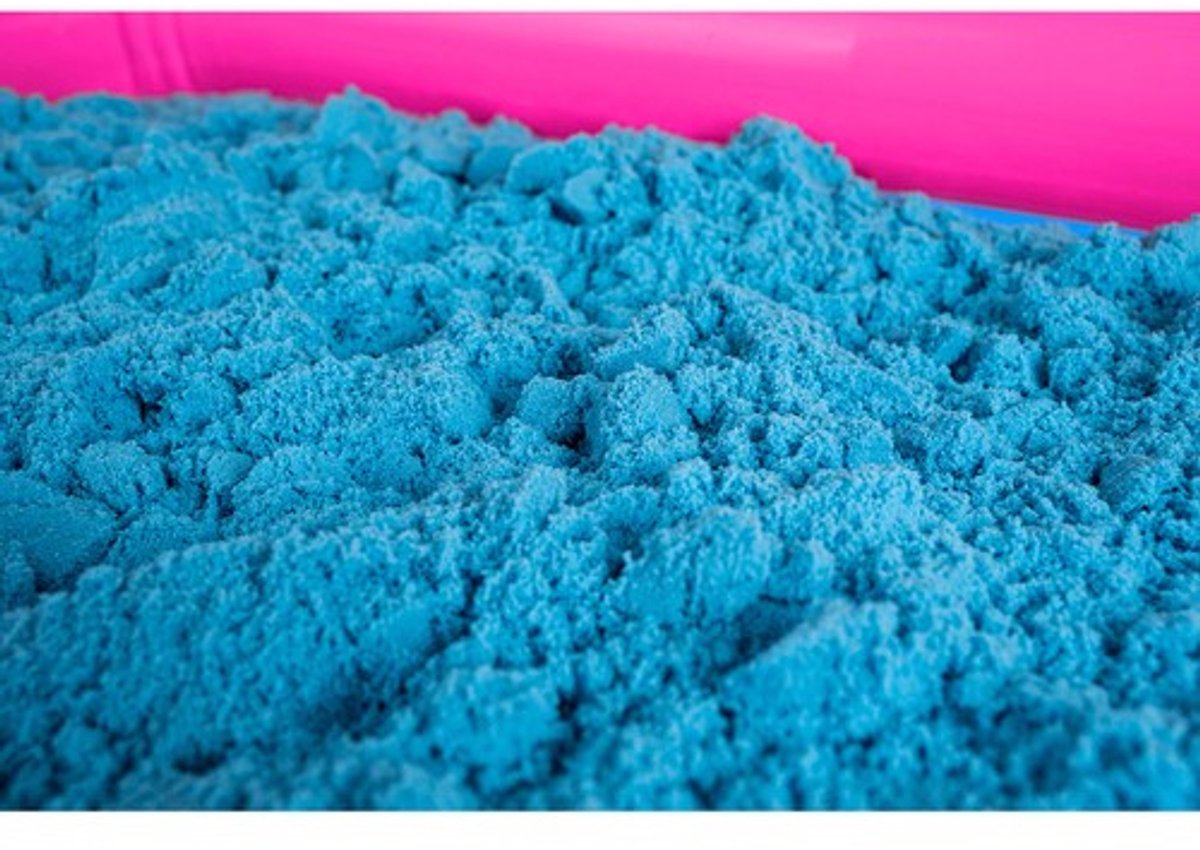 Playos® - Magisch Zand - 2 kg - Blauw - in Doos - Inclusief vormpjes - Inclusief Zwembadje - Speelzand - Sensorisch Speelgoed - Montessori Speelgoed – foto 2