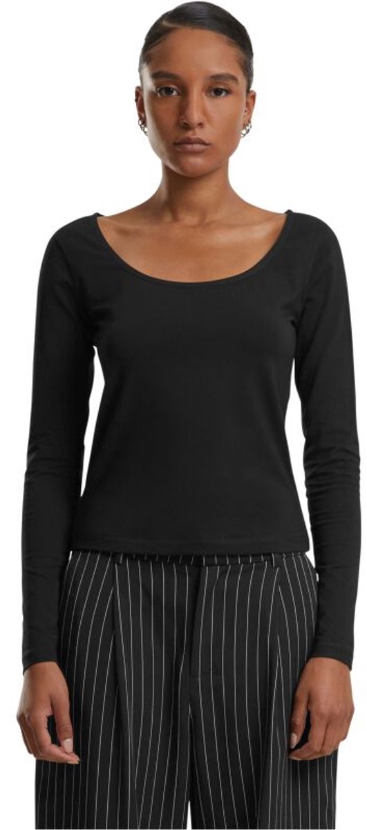 Urban Classics Dames Shirt met lange mouwen – L Zwart