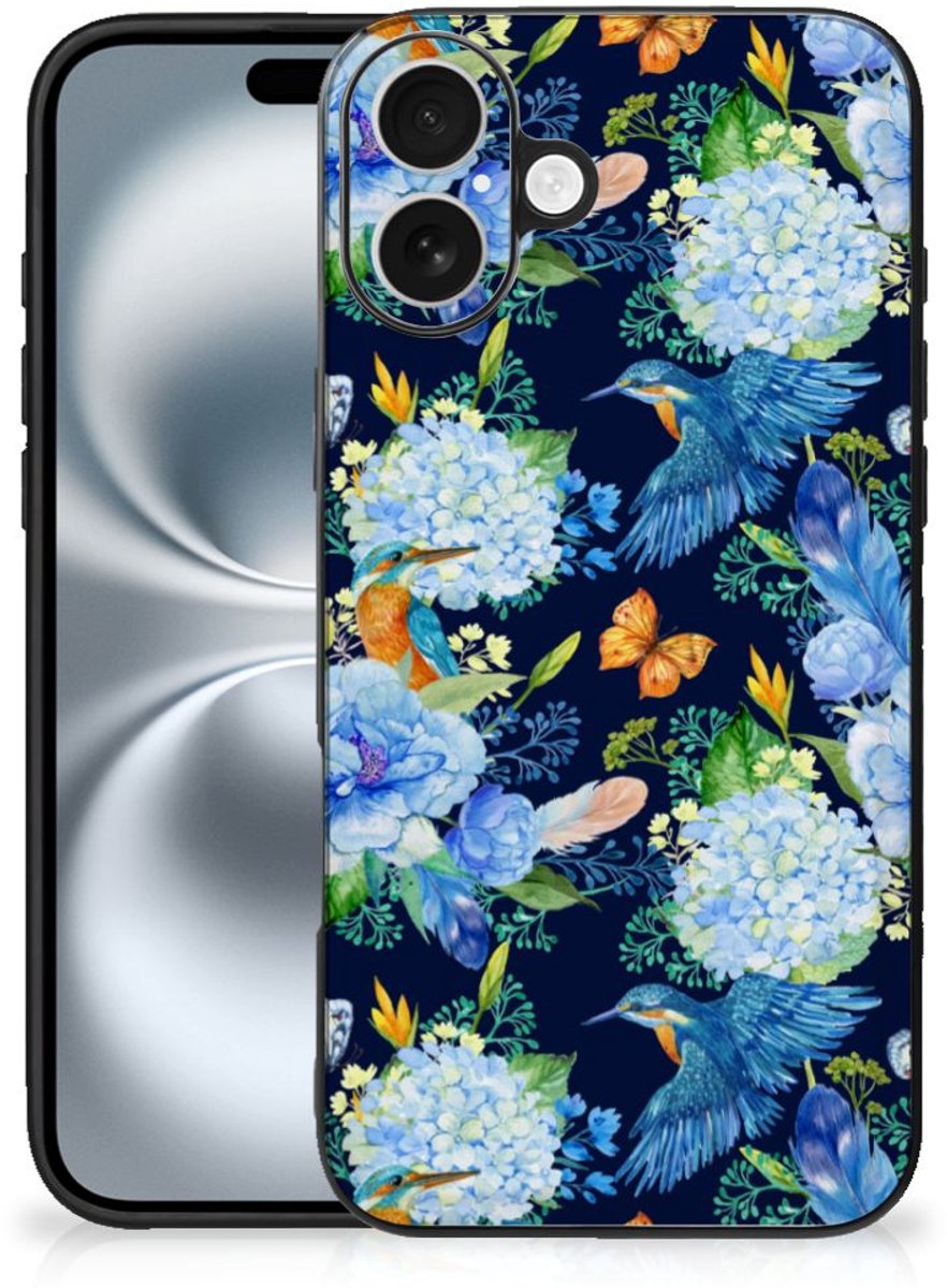 Dierenprint Telefoonhoesje voor iPhone 16 Plus IJsvogel
