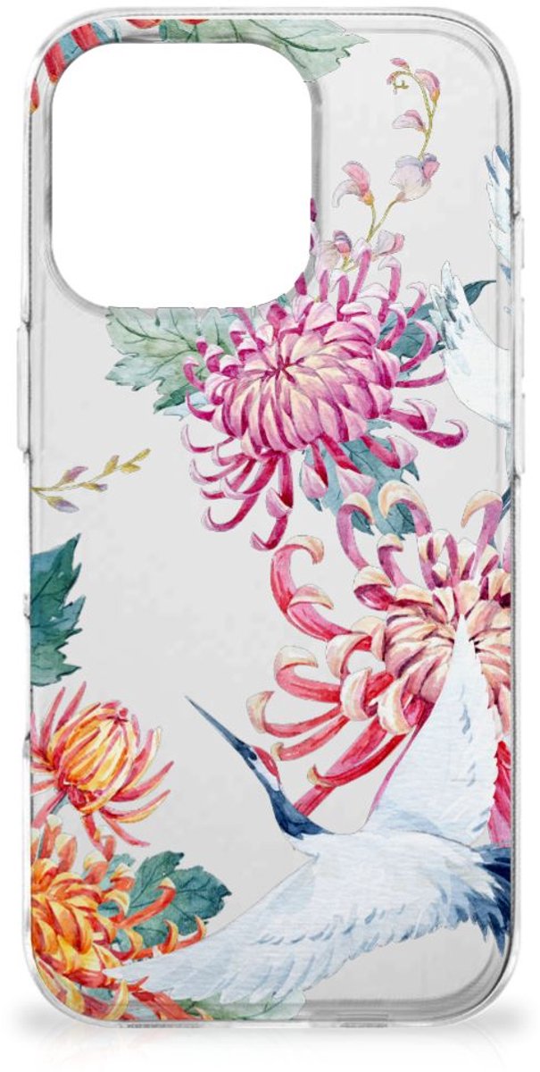 iPhone 16 Pro TPU Hoesje Bird Flowers