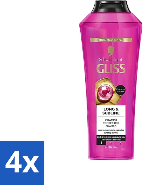 Foto: Gliss kur shampoo supreme length versterkt verzorgt lang haar 400 ml voordeelverpakking 4 stuks