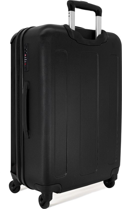 NoBoringSuitcases.com® - Kinderkoffer groot - Kindertrolley koffer - Wolf - Neon - Rolkoffer lichtgewicht - Reiskoffer met 4 wielen - Grote trolley XL - 20 kg bagage