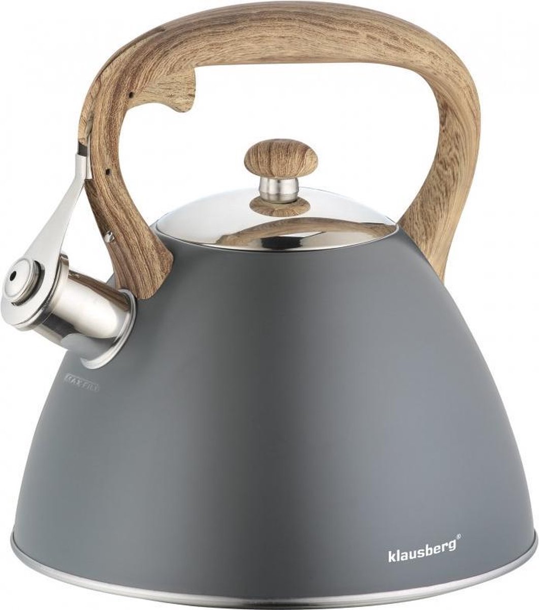 Bol.com Klausberg KB-7297  fluitketel - 3L – rvs – alle warmtebronnen aanbieding