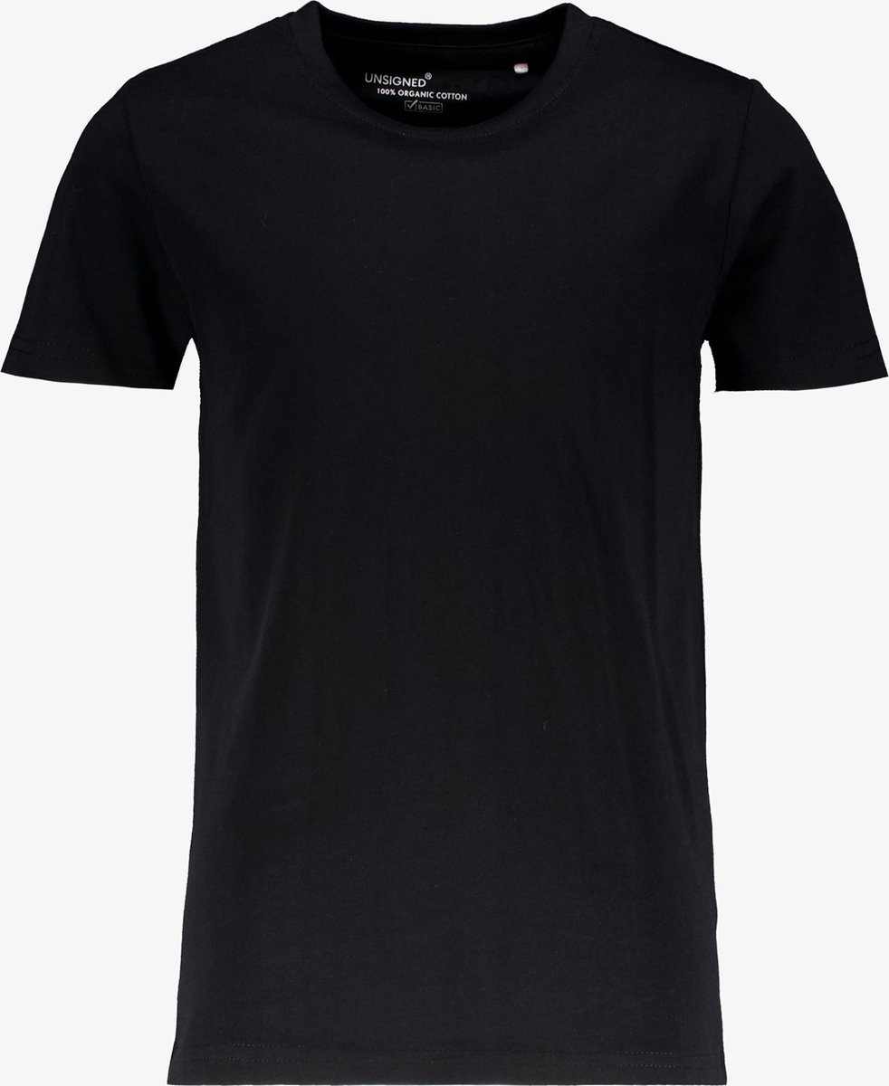 Unsigned basic jongens T-shirt zwart - Maat 98/104