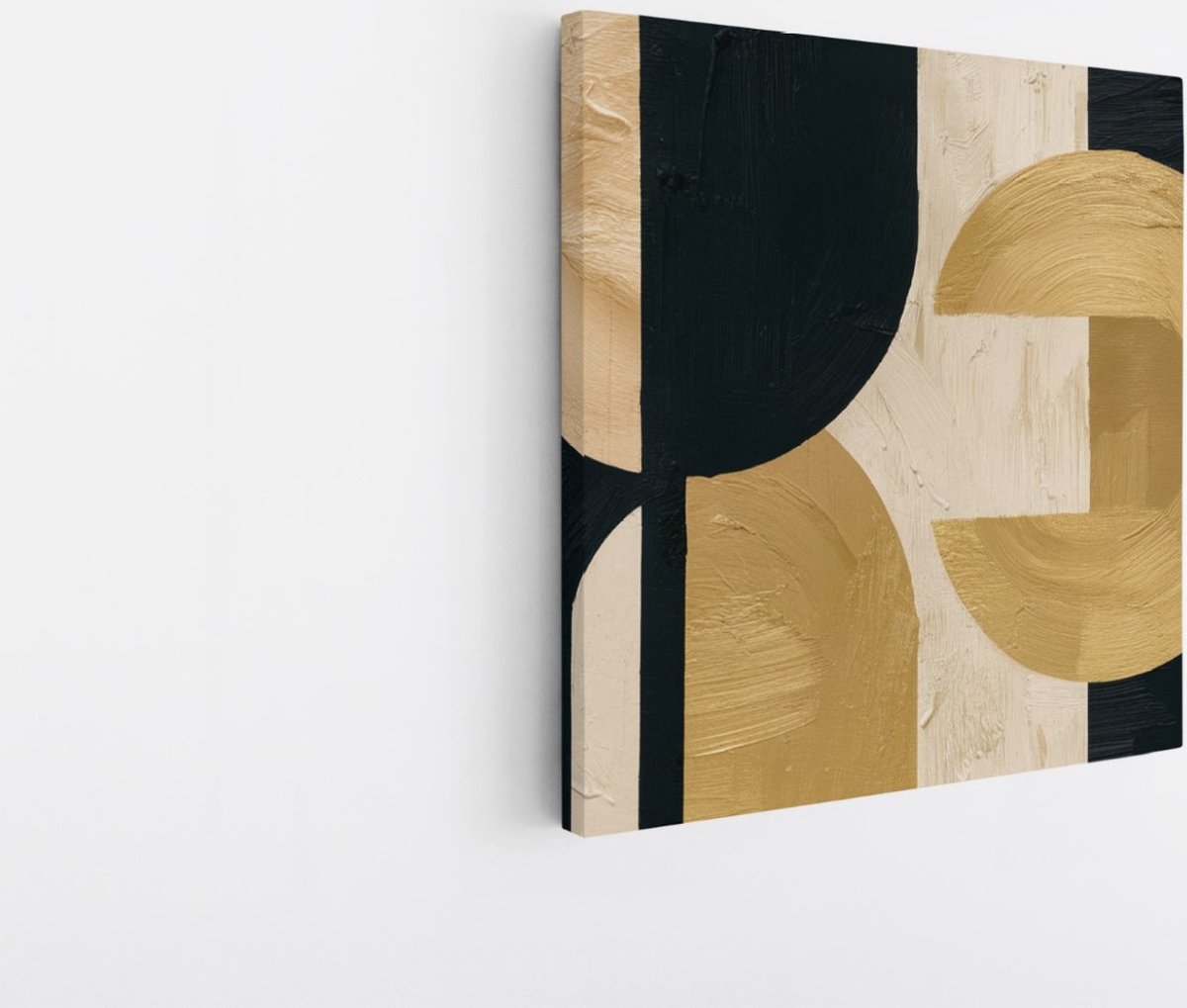 Saammp Canvas Schilderij - Abstracte Geometrische Kunst - Goud - 60x60 - Foto op canvas - Wanddecoratie - muurdecoratie Woonkamer - Slaapkamer decoratie - Canvas Print Multicolor