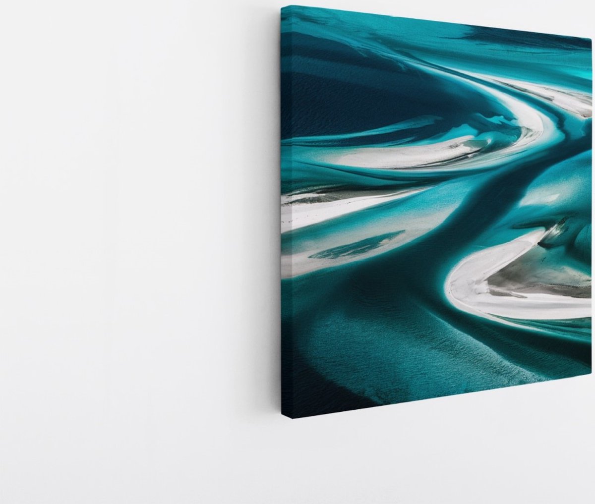 Saammp Canvas Schilderij - Turqoise - Landschap - Abstract - 40x40 - Foto op canvas - Wanddecoratie - Muurdecoratie Woonkamer - Slaapkamer decoratie - Canvas Print Multicolor
