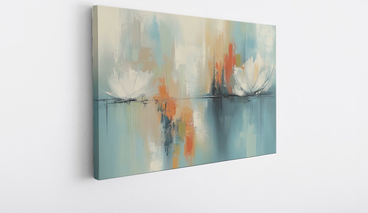 Saammp Canvas Schilderij - Minimalisitsch gekleurd - Abstract kunstwerk - 120x80 - Foto op canvas - Wanddecoratie - Muurdecoratie Woonkamer - Slaapkamer decoratie - Canvas Print Multicolor