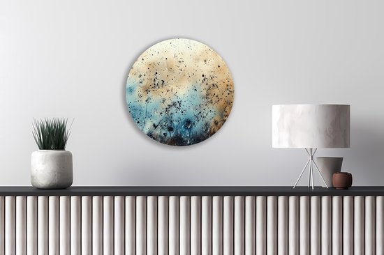 Saammp Forex Muurcirkel - dynamische spikkels - Abstract - Ø 80 - Wandcirkel - Wanddecoratie Cirkel - Muurdecoratie Woonkamer - Slaapkamer decoratie - Rond Schilderij