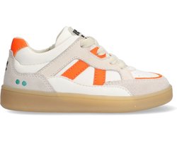BunniesJR 225452-401 Jongens Lage Sneakers - Oranje/Wit/Grijs - Leer - Veters