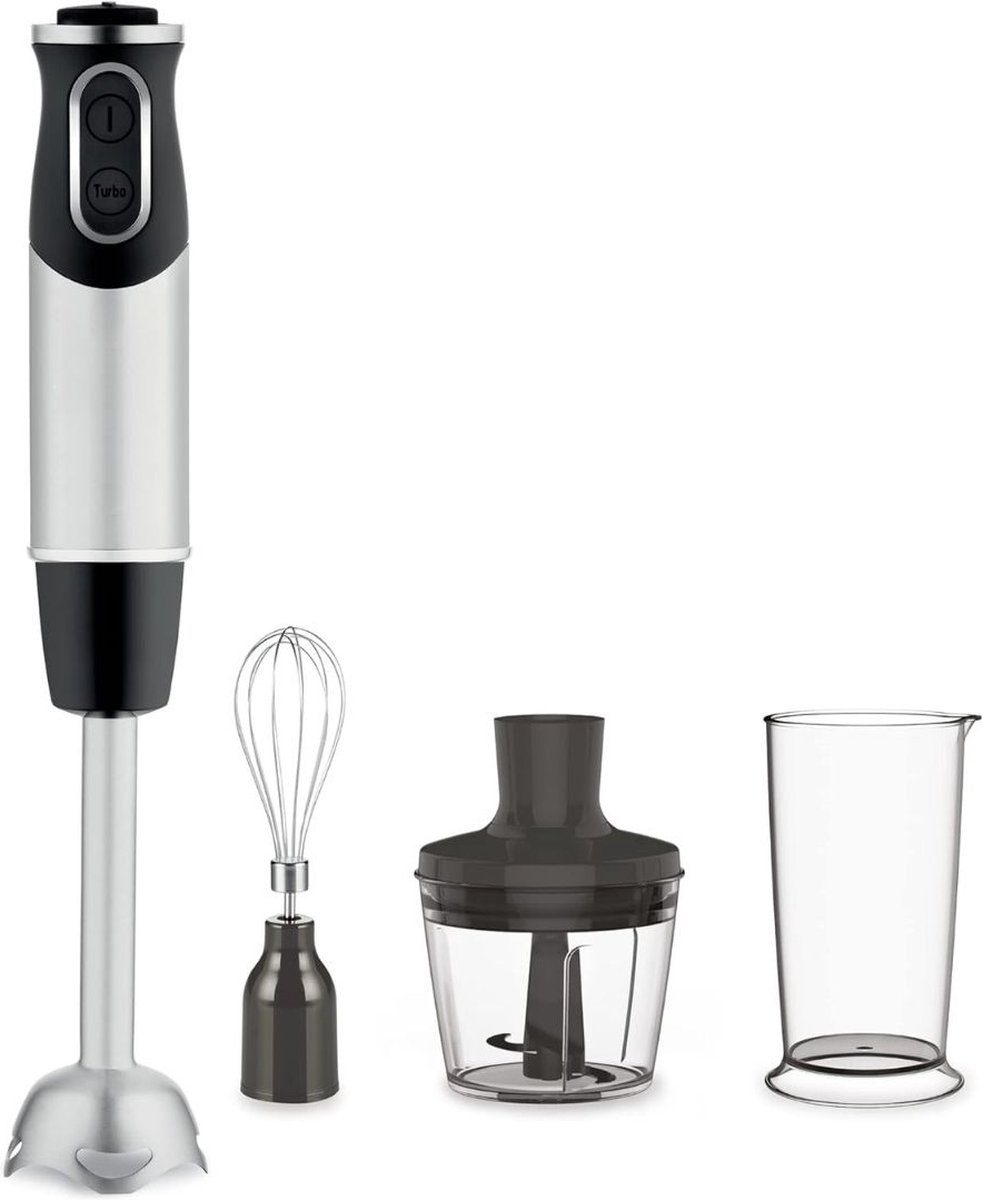 VELTRR® Staafmixer - Hakmolen - Keukenmachine - Zilver met Zwart