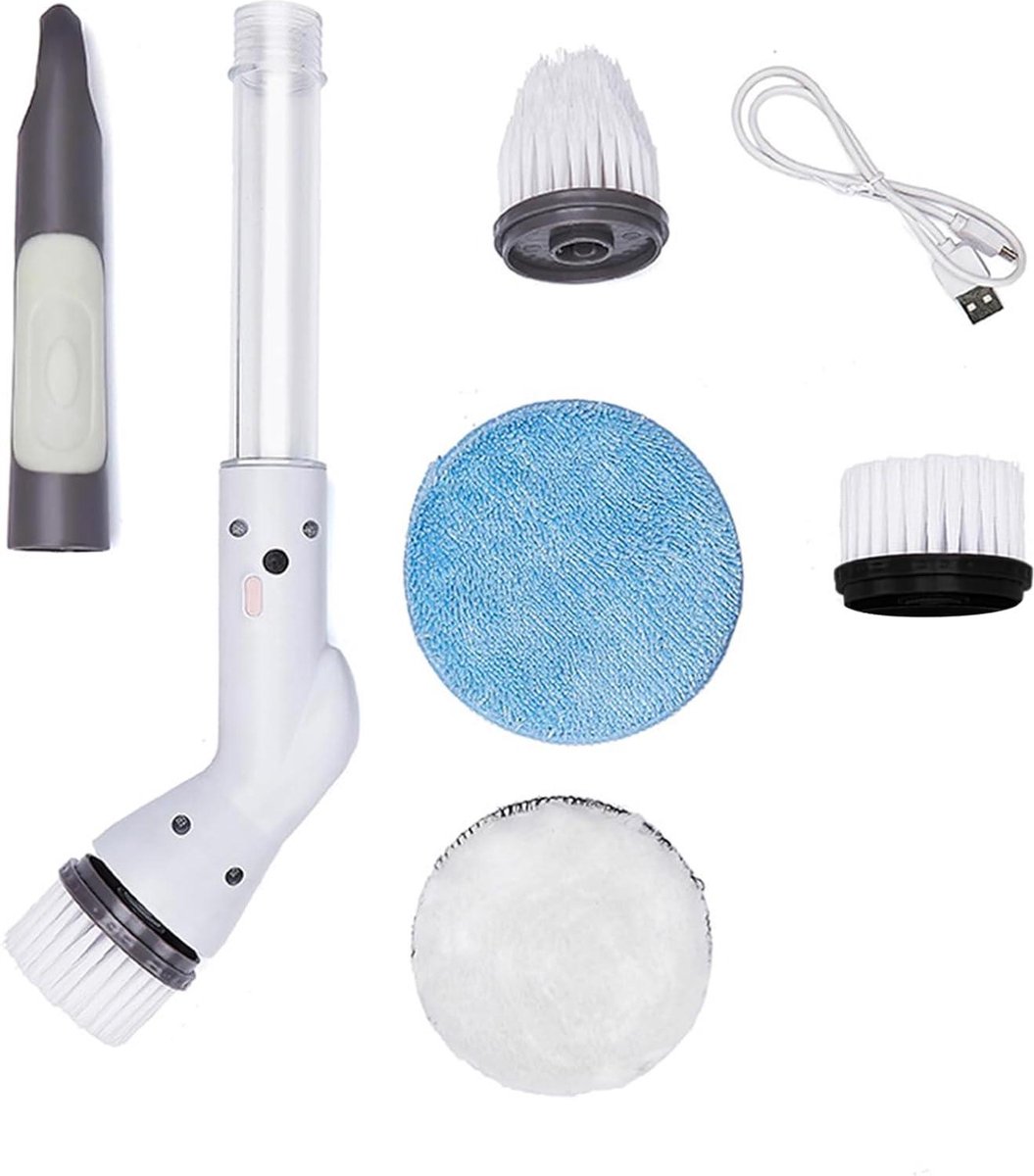 Goedkoopste Schoonmakende Borstel - Spin Scrubber met 4 Hoofd Vervangingen - Draadloze Elektrische Scrubber