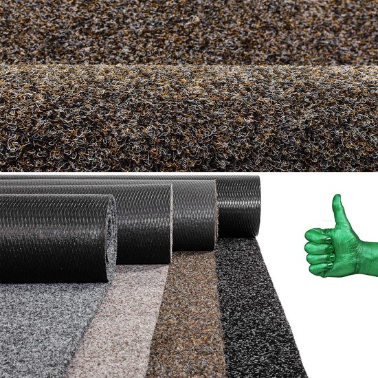 Tapis anti-salissures lavable et résistant Inovra ® pour entrées et espaces intérieurs, marron foncé, 80 x 120 cm