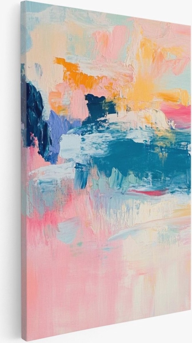 Saammp Canvas Schilderij - Pastel roze - Abstract - 30x40 - Foto op canvas - Wanddecoratie - Muurdecoratie Woonkamer - Slaapkamer decoratie - Canvas Print Multicolor