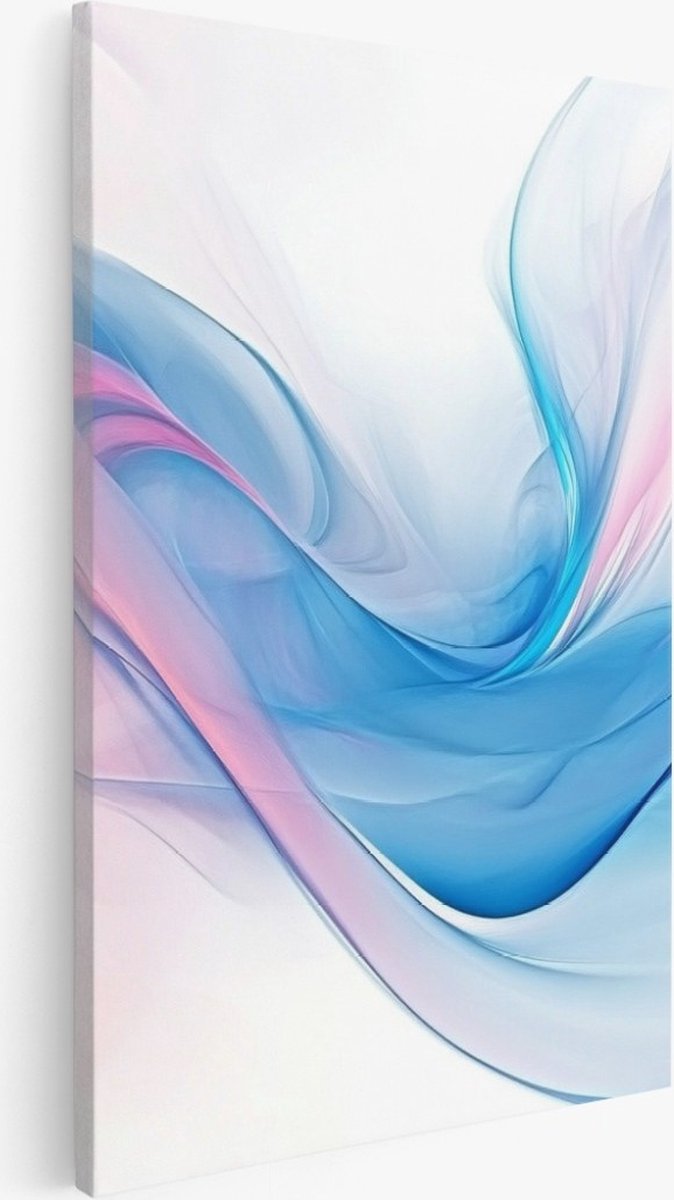 Saammp Canvas Schilderij - Vloeiende gekleurde lijnen - Abstract - 30x40 - Foto op canvas - Wanddecoratie - Muurdecoratie Woonkamer - Slaapkamer decoratie - Canvas Print Multicolor