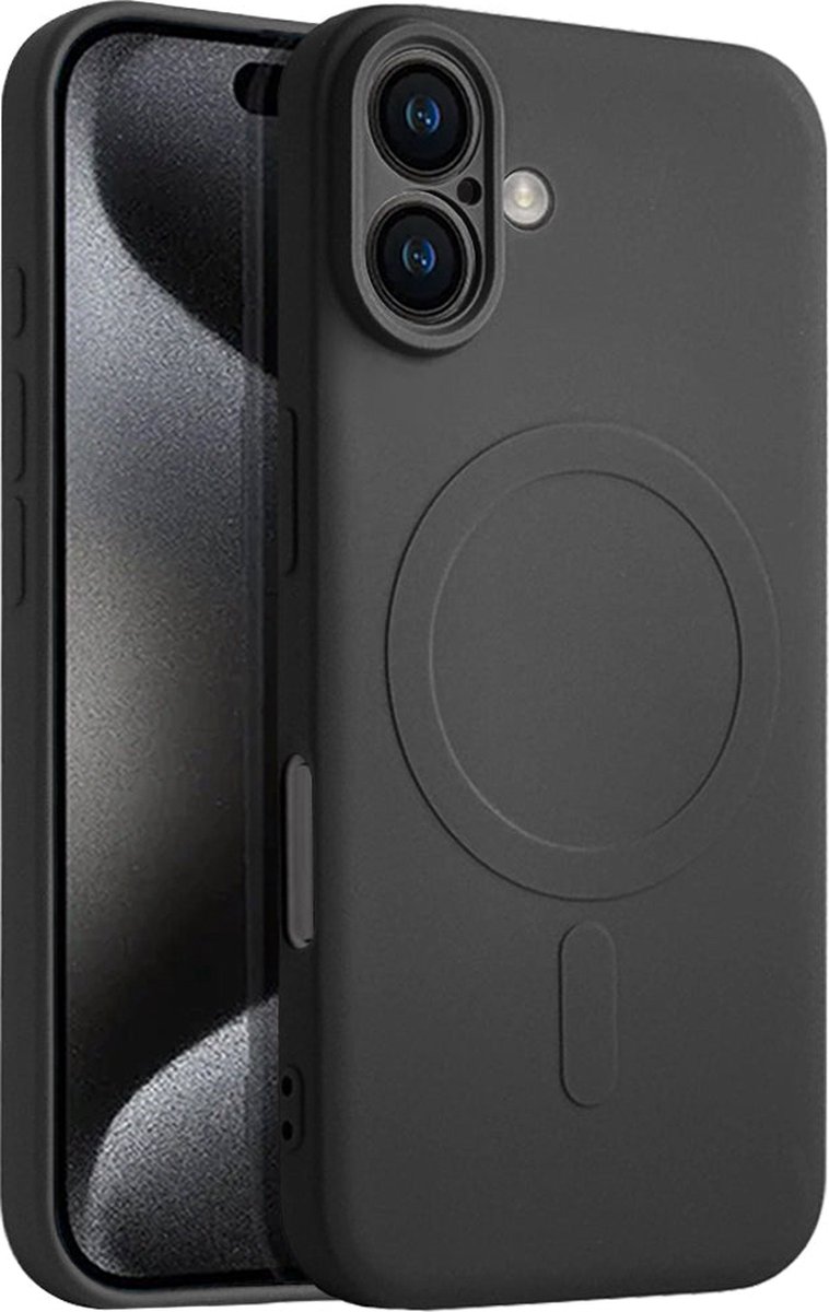 Casify Siliconen Hoesje geschikt voor MagSafe iPhone 16 Plus Hoesje - Zwart