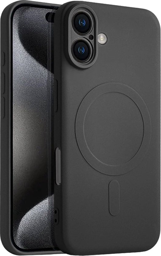 Casify Siliconen Hoesje geschikt voor MagSafe iPhone 16 Hoesje - Zwart