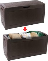 DailySupplies® Tuinkast - Tuinkist - Tuinkasten voor Buiten - Tuinberging - Kunststof - 120x70x60cm - Hout Look Bruin