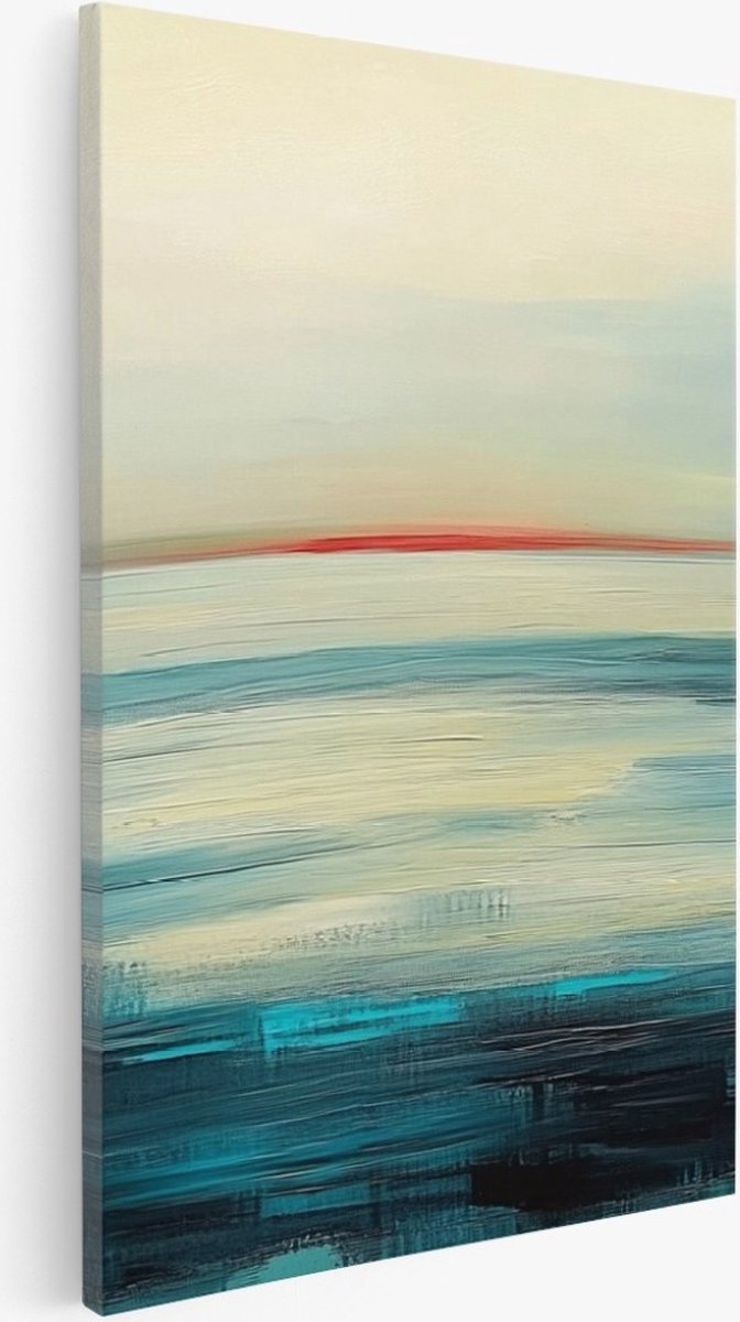 Saammp Canvas Schilderij - Minimalistisch - turqoise - Abstract - 30x45 - Foto op canvas - Wanddecoratie - Muurdecoratie Woonkamer - Kantoor Decoratie Multicolor