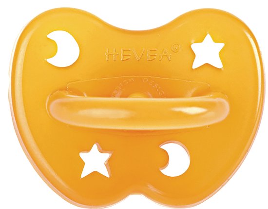 HEVEA fopspeen orthodontisch “Classic" - 3-36 maanden - 100% natuurrubber - Ster & Maan