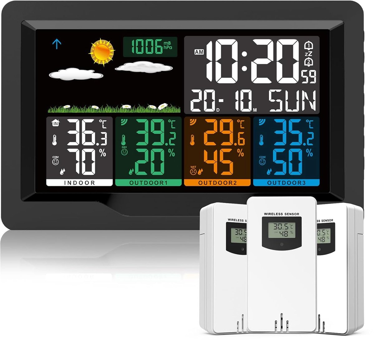 Multifunctioneel Draadloos Weerstation met Sensoren - Voor Thuis, Kantoor en Tuin