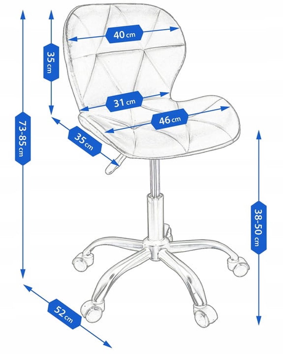 ENDO Bureaustoel Eco-leer Roze - afbeelding 2