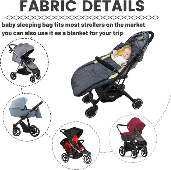 Voetenzak Lamsvacht - Universele Wintervoetjes - Voor Kinderwagens en Buggy's — afbeelding 3