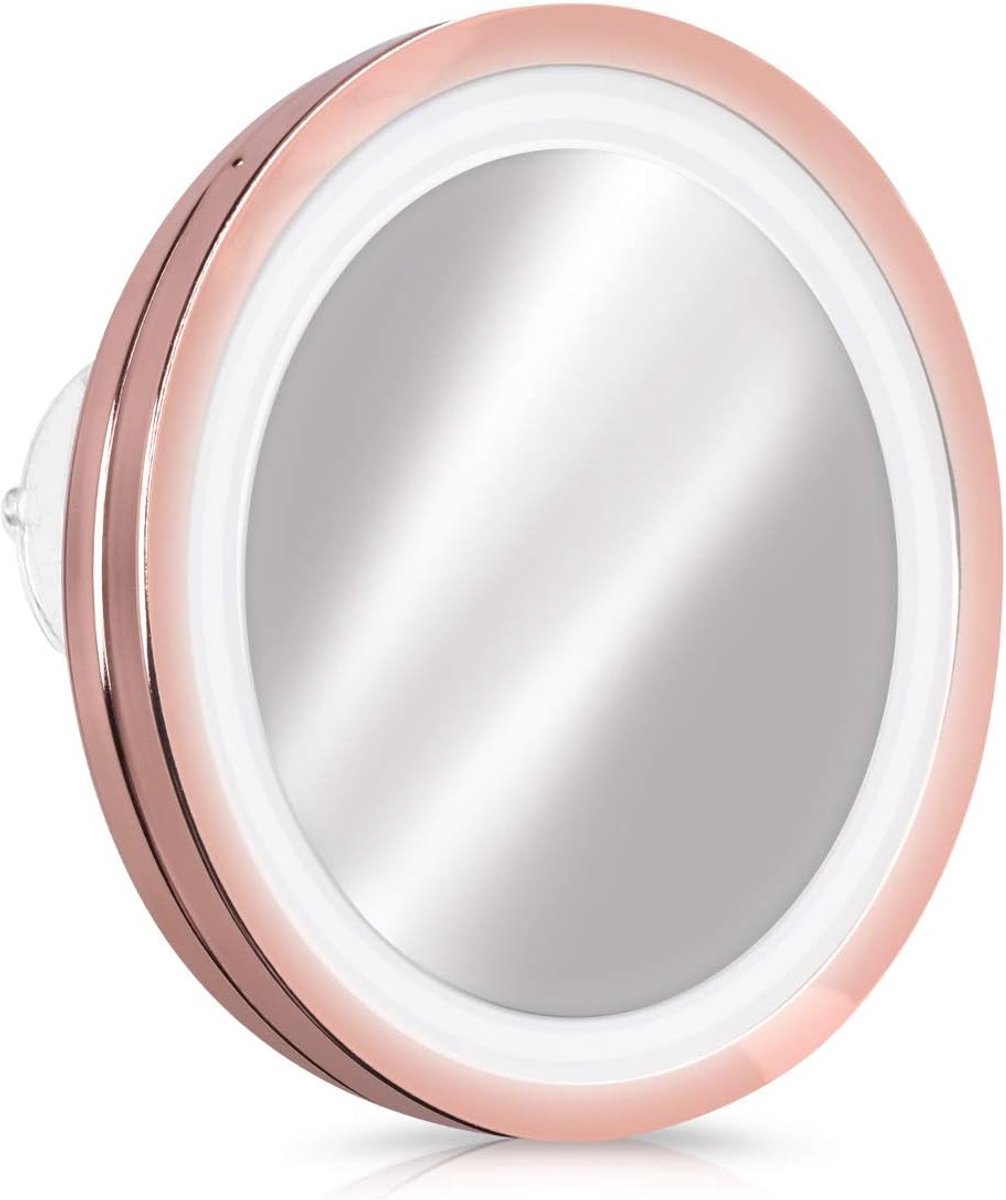 LED Make-up Spiegel met Draaifunctie en Vergroting - Handige Cosmeticaspiegel voor Thuis en Reizen - Met Zuignap