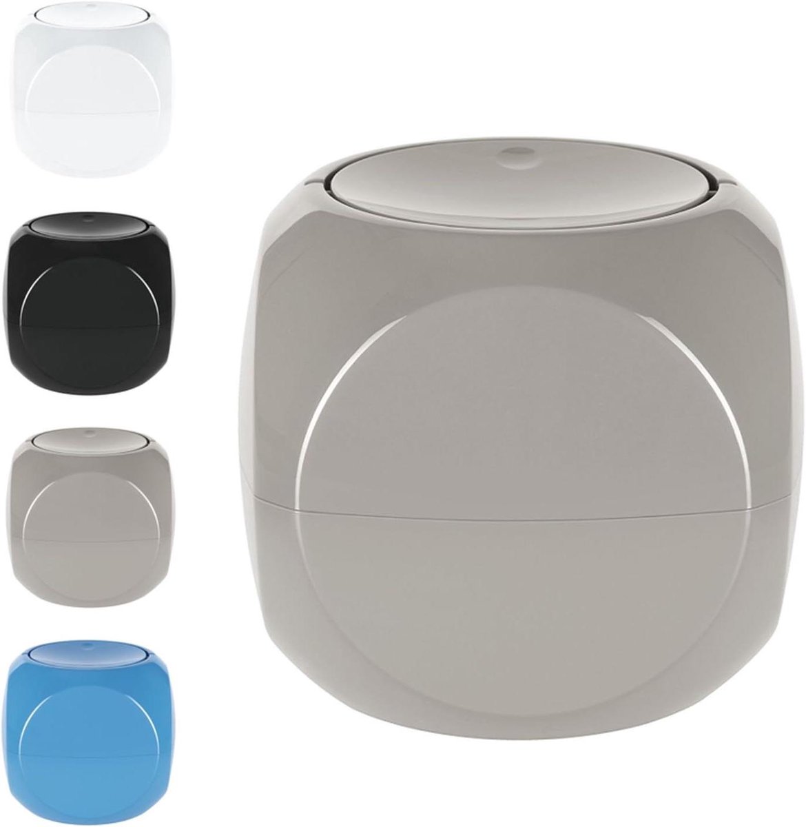 Goedkoopste Cosmetica-emmer 1 liter - Afvalemmer met swingdeksel - Taupe