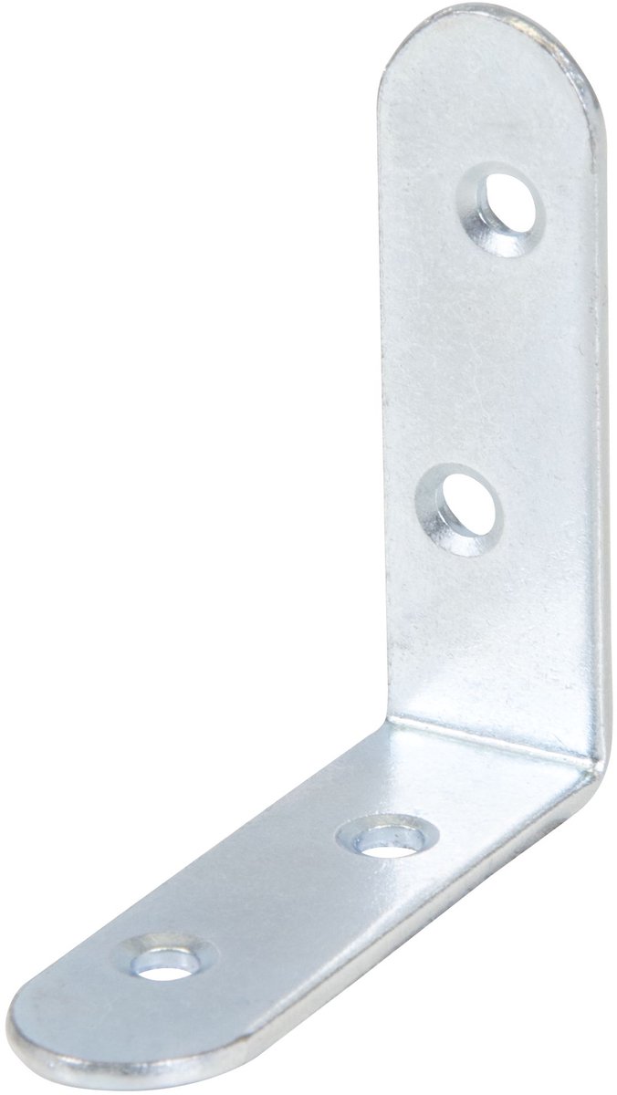 Stoelhoek 120x 50 x 50 x 14 mm met afgeronde uiteinden, blauw gegalvaniseerd