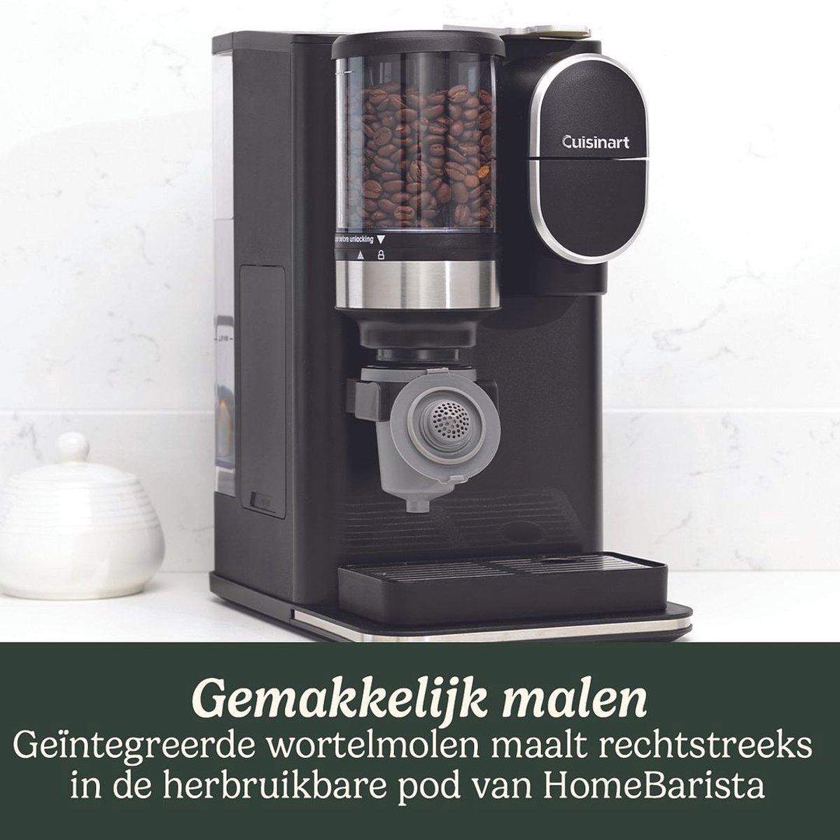 Cuisinart - Single Serve Koffiezetapparaat - Filterkoffie - Ingebouwde RVS koffiemolen - 3 kopgroottes - Herbruikbare filterpod - Zwart — afbeelding 6