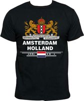 T-shirt wapen van Amsterdam zwart - maat L