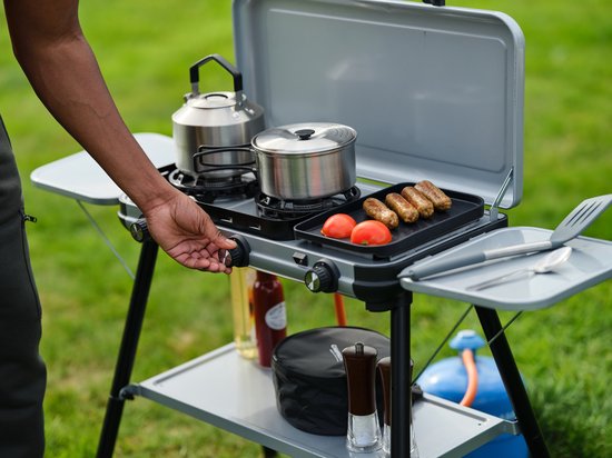 Campingaz Camping Kitchen 2 Multi-Cook Plus camping kooktoestel - 3 krachtige branders - koken en grillen op één apparaat van Campingaz — afbeelding 5