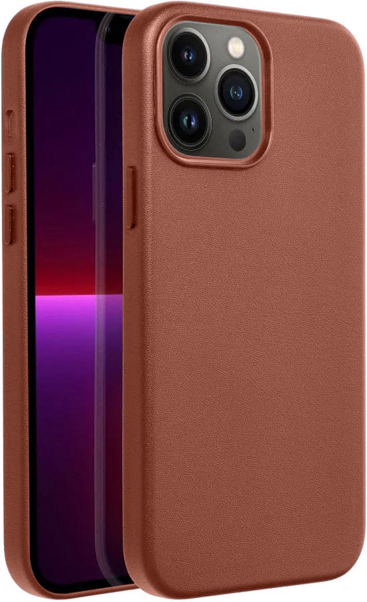 Casify Leren Hoesje geschikt voor MagSafe iPhone 13 Pro Max Hoesje - Omber