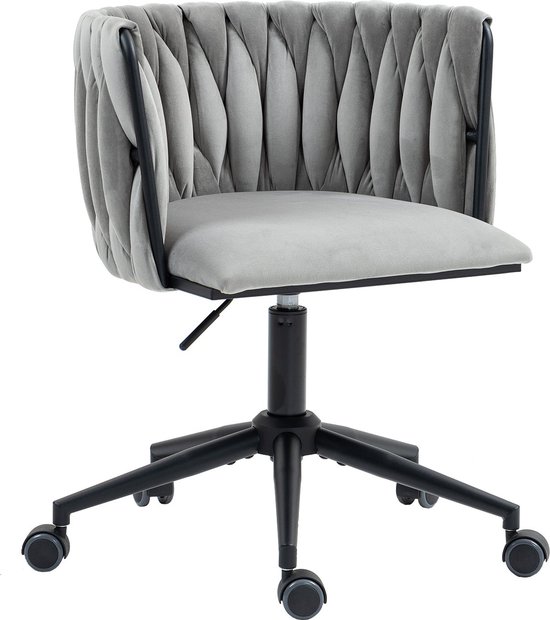 WOEOA Fluwelen Bureaustoel, Ergonomische Bureaustoel, 360