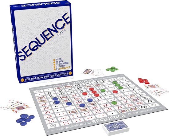 Crrynuo, SEQUENCE spel - bordspel - wordt geleverd met uitklapbaar bord, kaarten en fiches