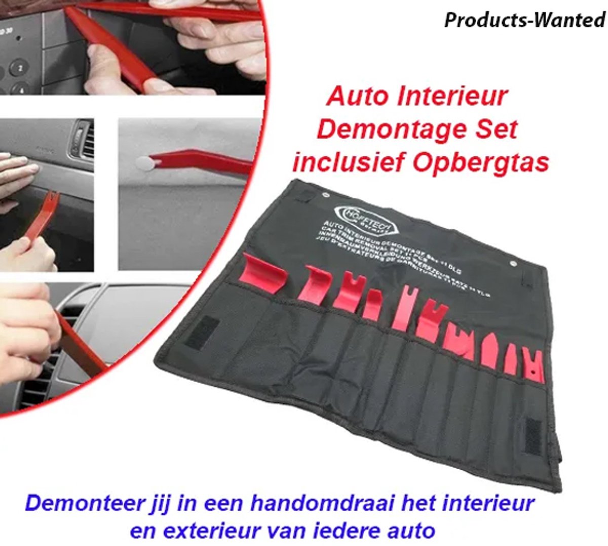 Auto Interieur Demontage Set inclusief Opbergtas