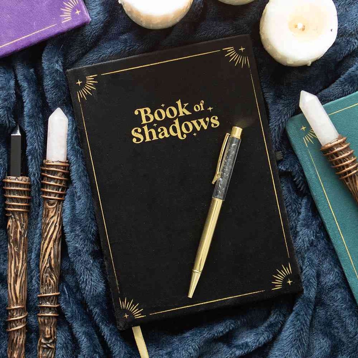 Something Different - Book of Shadows with Black Obsidian Crystal Pen Notitieboek - Zwart