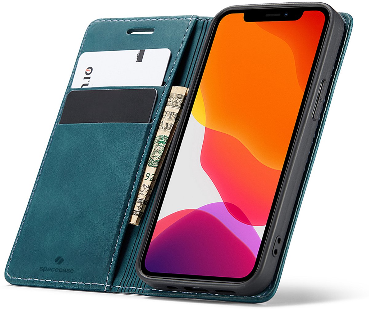 Spacecase Wallet Case Voor Iphone 12 12 Pro Blauwe Cover