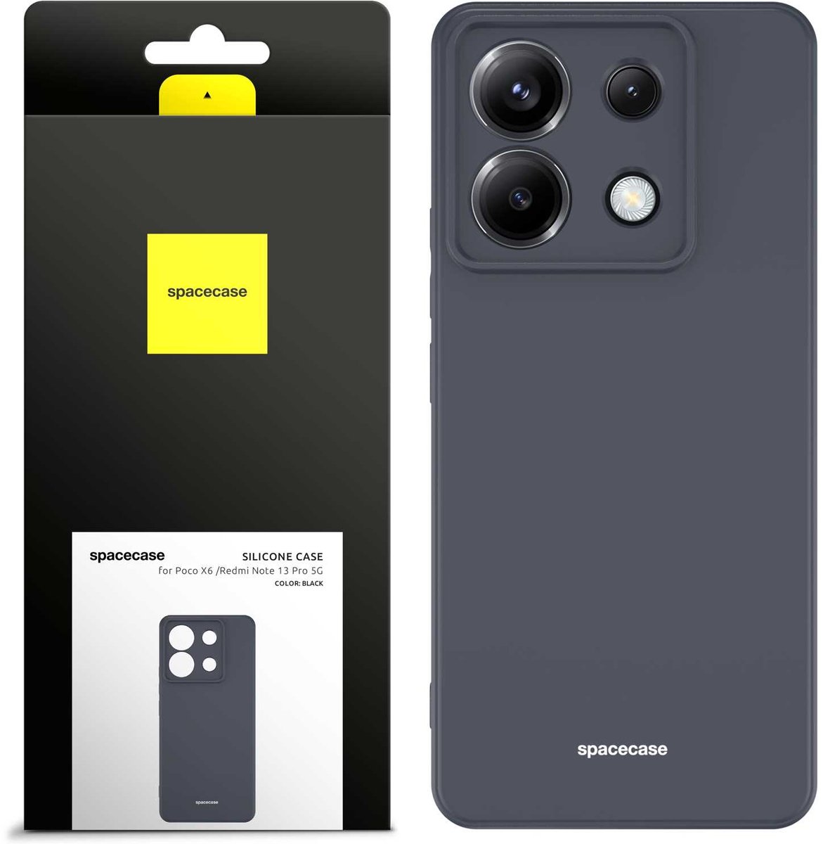 Spacecase Siliconen Hoes Poco X6 Rm Note 13 Pro 5G Zwart