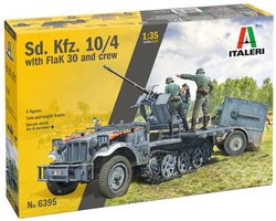 Italeri Modelbouwpakket Militaire voertuigen - 6395 Sd. Kfz. 10/4 met FlaK 30 en Bemanning - Militair Voertuig Plastic - 1:35 - Modelbouw