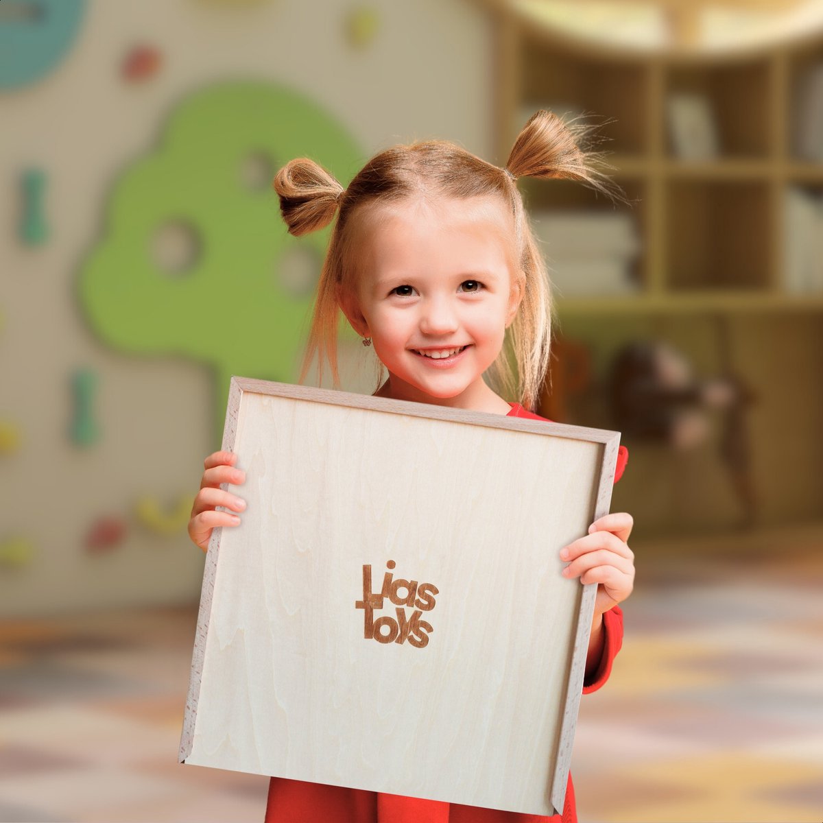 Houten Sensory Speelbak - Met Deksel & Accessoires - 30x30x6 cm — afbeelding 5