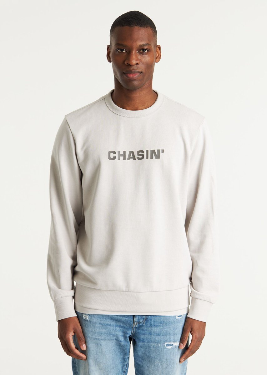 CHASIN' Heren Sweater - Duell Round - Lichtgrijs