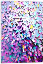 Acrylglas - Meerkleurige Blokken op Gestreepte Ondergrond - 50x75 cm Foto op Acrylglas (Met Ophangsysteem)